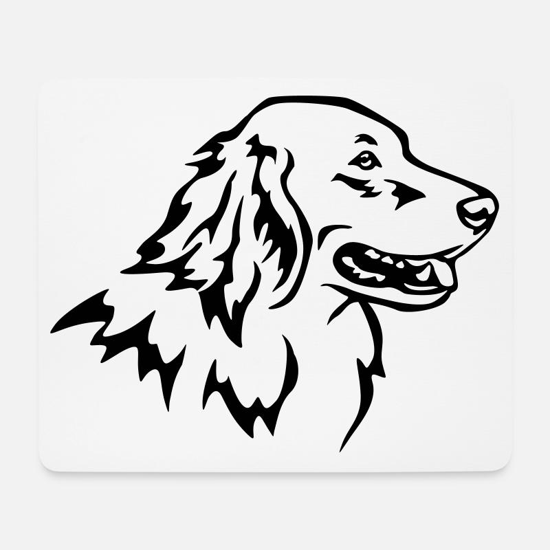 Hovawart Kopf - Mousepad (Querformat) - Weiß