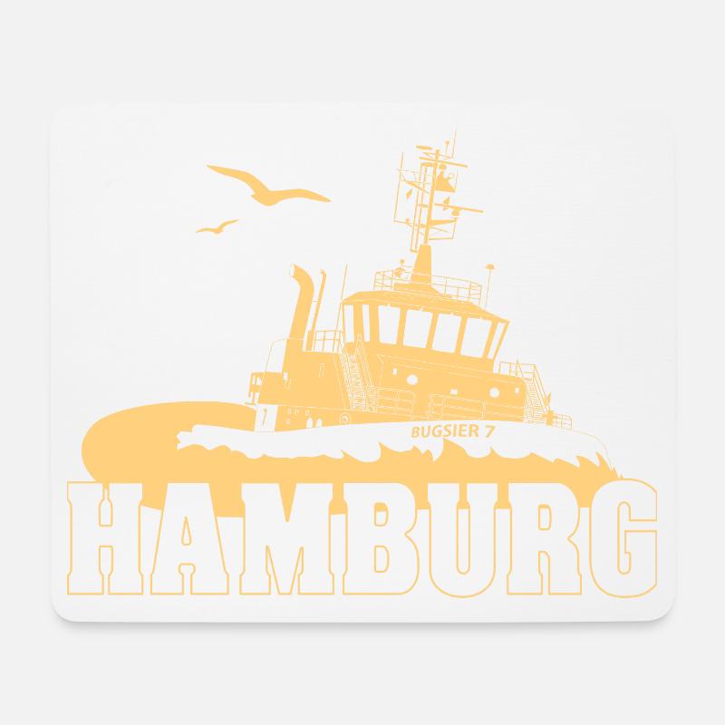 Schlepper im Hamburger Hafen - Mousepad (Querformat) - Weiß