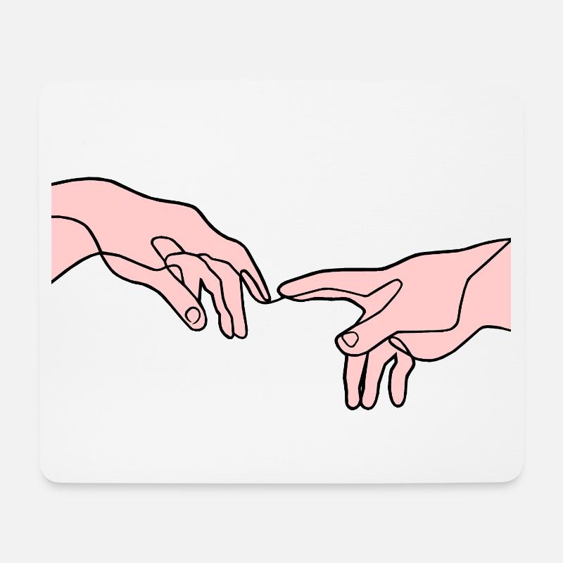 The Creation of Adam hands - Mouse Pad (horizontal) - white