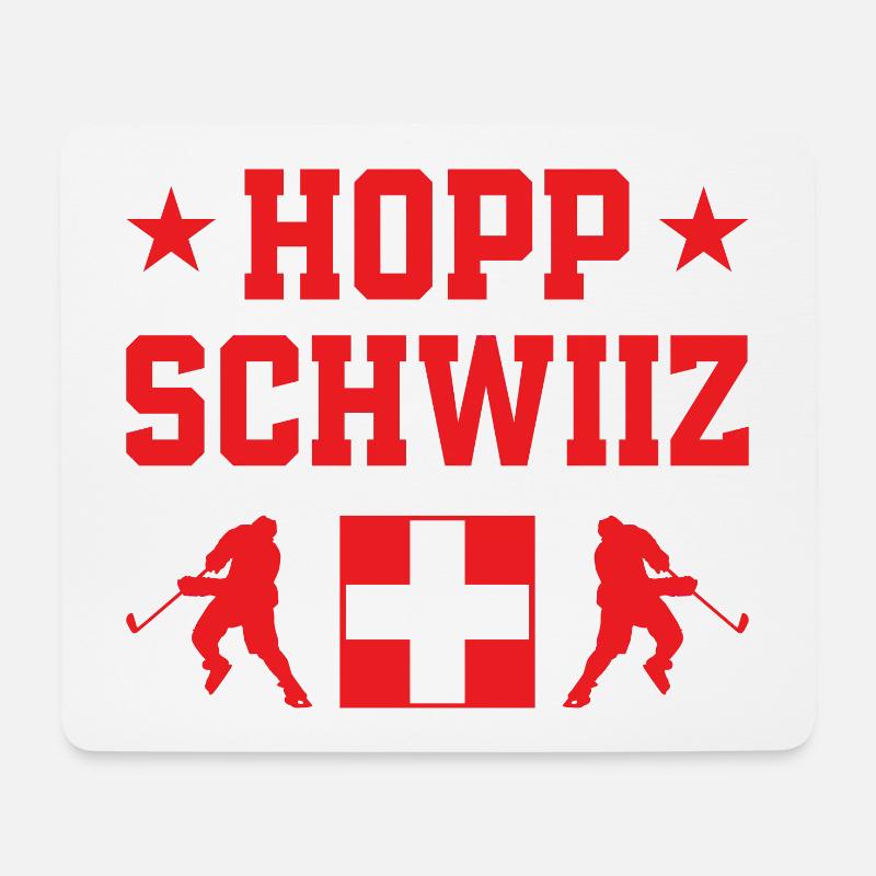Hopp Schwiiz Eishockey Nationalmannschaft - Mousepad (Querformat) - Weiß