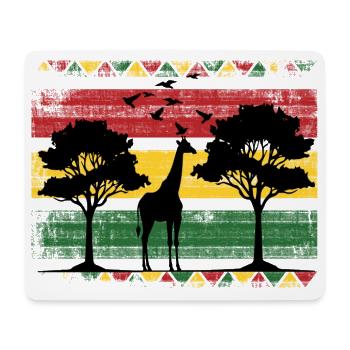 Giraffen-Silhouette im Sunsetwald - Mousepad (Querformat) - Weiß - Vorne