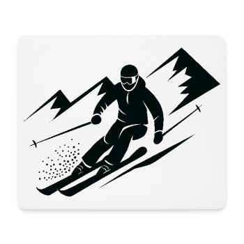 Skifahrer Ski Winter Winterurlaub Wintersport - Mousepad (Querformat) - Weiß - Vorne