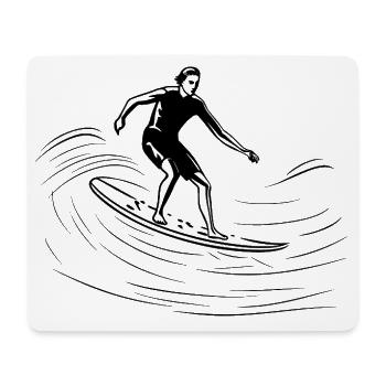 Surfer Sketch - Mouse Pad (horizontal) - white - Front