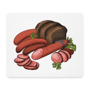 Savory Sausage & Bread Collage - Mouse Pad (horizontal) - white - Front