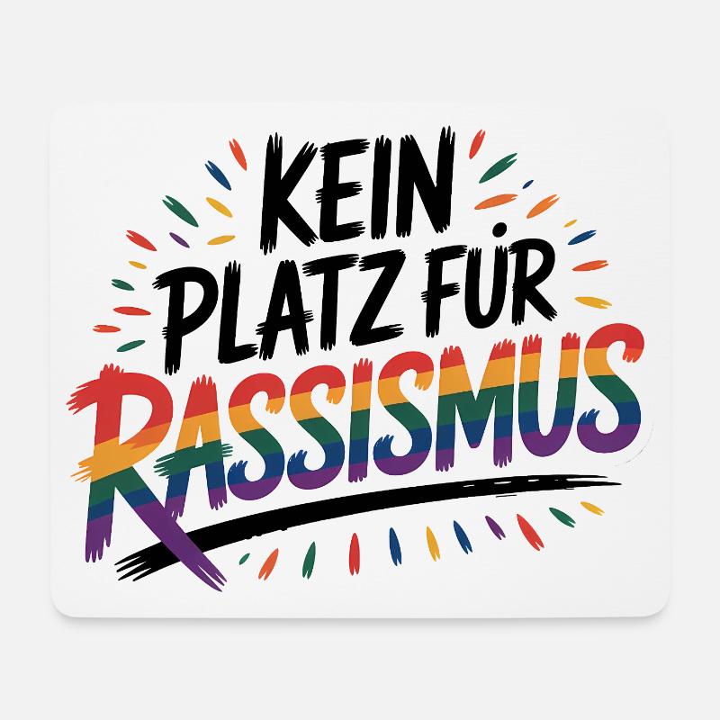Kein Platz für Rassismus - Cool Pride Logo - Mousepad (Querformat) - Weiß