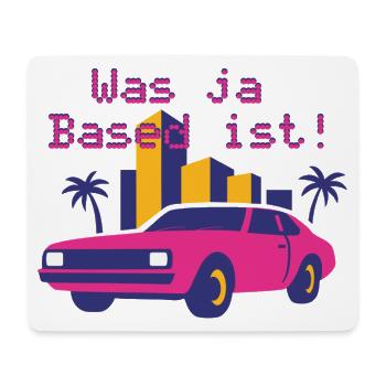 Neon Retro Cabrio Miami Stil (Was ja Based ist!) - Tapis de souris (format paysage) - blanc - Devant