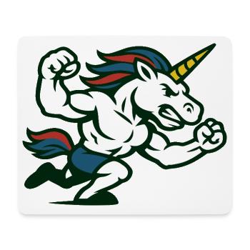Power Unicorn Running Strong Fantasy Illustration - Mouse Pad (horizontal) - white - Front