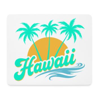 Ambiances d’été hawaïenne avec palmiers et mer - Tapis de souris (format paysage) - blanc - Devant