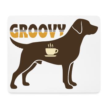 Groovy Hund Retriever Retro - Mousepad (Querformat) - Weiß - Vorne