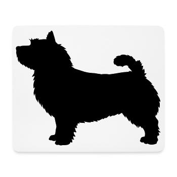 Silhouette du Norwich Terrier - Tapis de souris (format paysage) - blanc - Devant