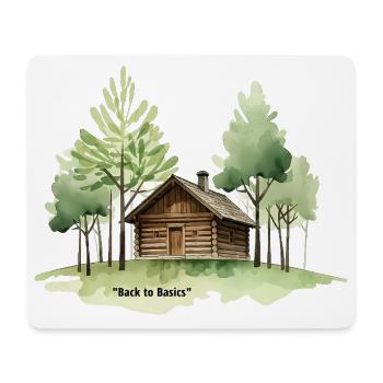 Retour aux bases : une cabane en forêt - Tapis de souris (format paysage) - blanc - Devant