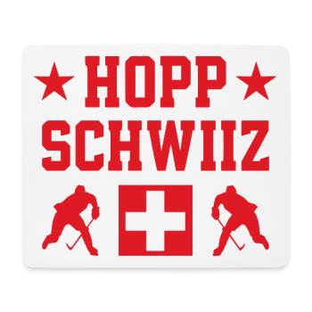 Hopp Schwiiz Eishockey Nationalstolz Fans - Mousepad (Querformat) - Weiß - Vorne
