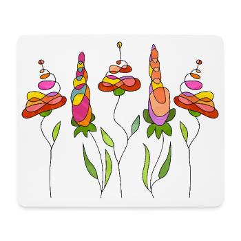 Fleur - Tapis de souris (format paysage) - blanc - Devant