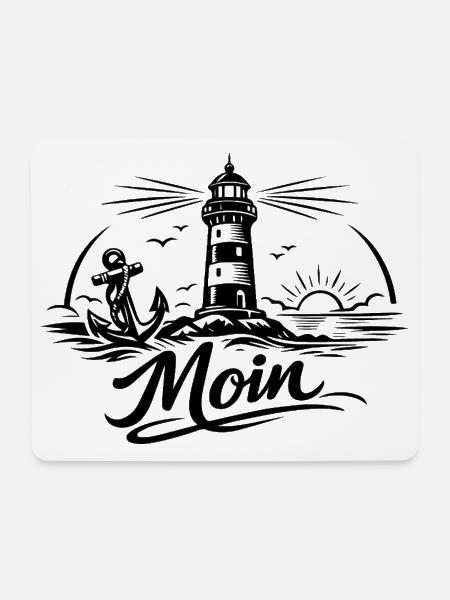 Moin - Mousepad (Querformat) - Weiß
