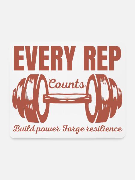Jede Wiederholung zählt Langhantel-Fitness-Gym-Motivation - Mousepad (Querformat) - Weiß