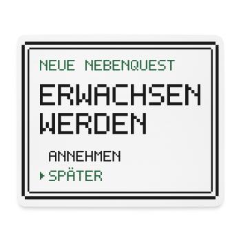 Neue Nebenquest Erwachsen werden - Pixel Retro - Mousepad (Querformat) - Weiß - Vorne