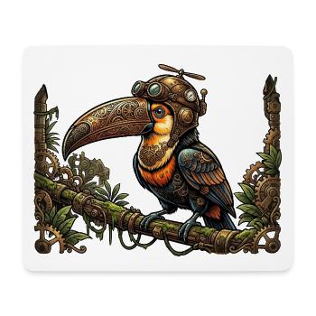Zier-Steampunk-Tukan - Mousepad (Querformat) - Weiß - Vorne