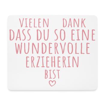 Beste Erzieherin Herz Dankeschön Kindergärtnerin - Mousepad (Querformat) - Weiß - Vorne