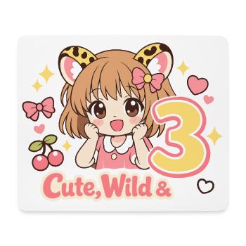Cute Wild & 3 Leopard Girl Theme - Mousepad (Querformat) - Weiß - Vorne