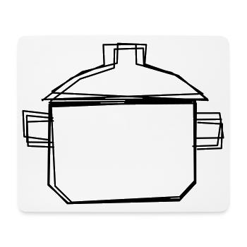 Kochtopf handgezeichnet - Mousepad (Querformat) - Weiß - Vorne