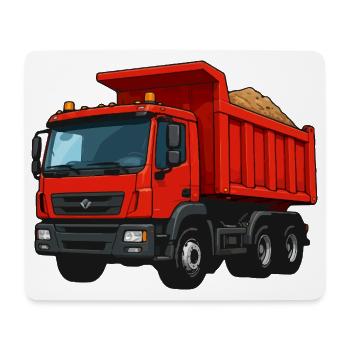 Roter Kipplader Cartoon-Design - Mousepad (Querformat) - Weiß - Vorne