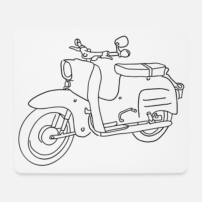 Motorroller, Moped Schwalbe - Mousepad (Querformat) - Weiß