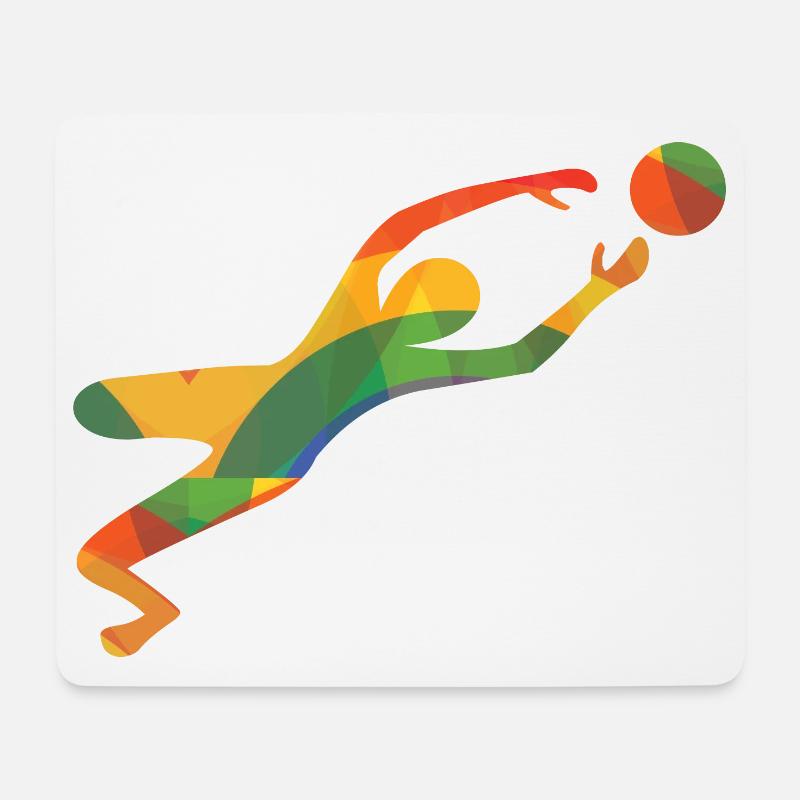 Farbiger Torwart - Mousepad (Querformat) - Weiß