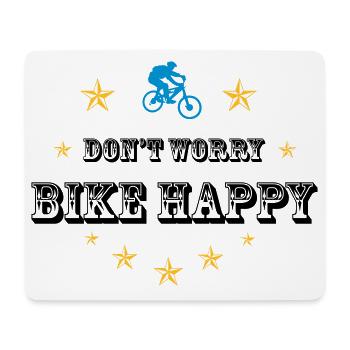Don't worry bike happy - Mousepad (Querformat) - Weiß - Vorne