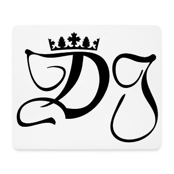 DJ-disc jockey monogram with crown - Mouse Pad (horizontal) - white - Front