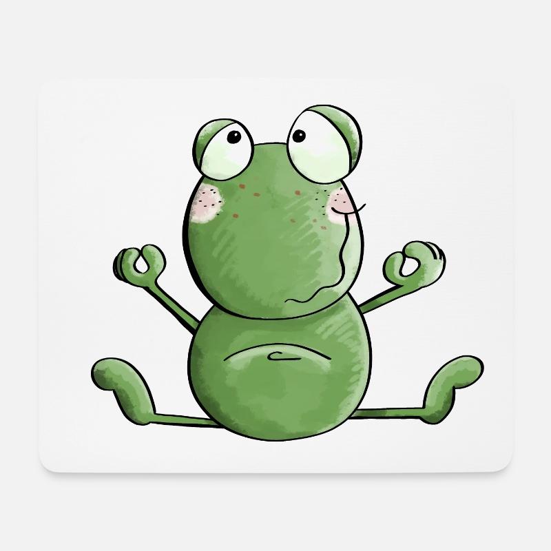 Frosch macht Yoga - Frösche - Meditation - Kröte - Mousepad (Querformat) - Weiß