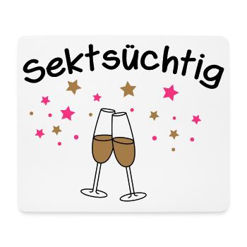 Sektsüchtig - Mousepad (Querformat) - Weiß - Vorne