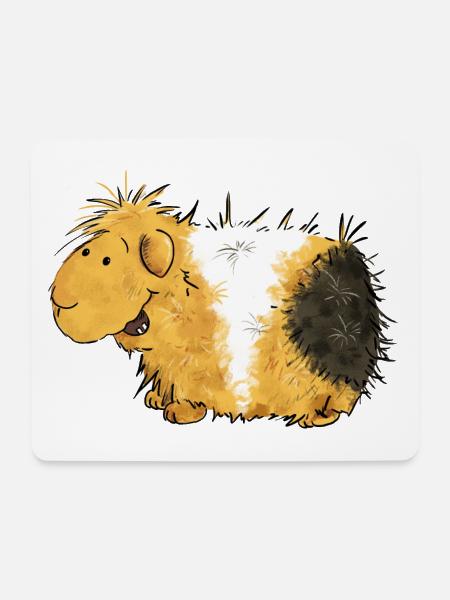 Wirbeliges Meerschweinchen Comic - Mousepad (Querformat) - Weiß
