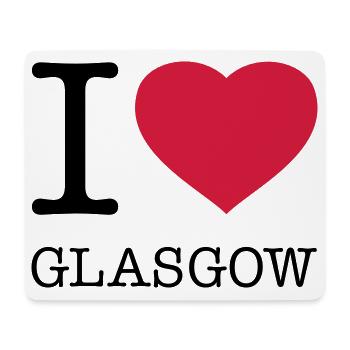 I LOVE GLASGOW Scotland Schottland - Mousepad (Querformat) - Weiß - Vorne