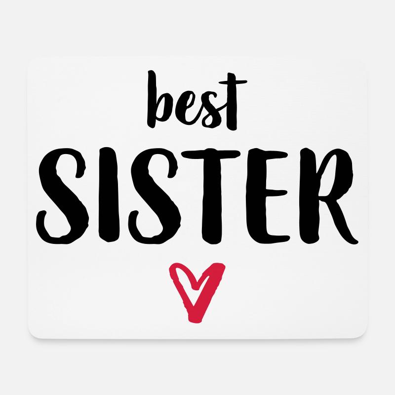 best sister I Herz Geschenk Schwester Geschwister - Mousepad (Querformat) - Weiß