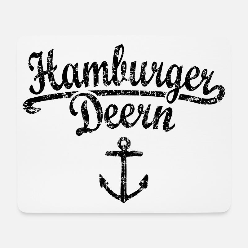 Hamburger Deern Klassik (Vintage Schwarz) Hamburg - Mousepad (Querformat) - Weiß
