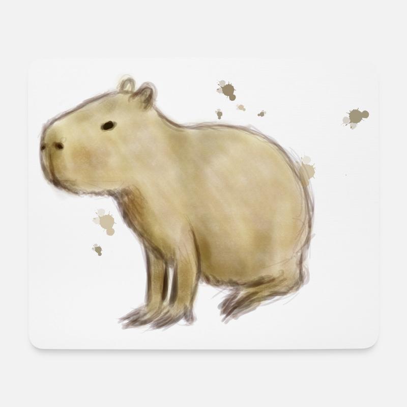 Capybara - Mousepad (Querformat) - Weiß