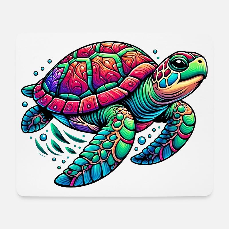 Schildkröte - Mousepad (Querformat) - Weiß