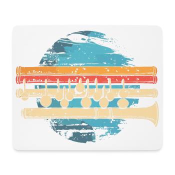 Flûte graphique - Tapis de souris (format paysage) - blanc - Devant