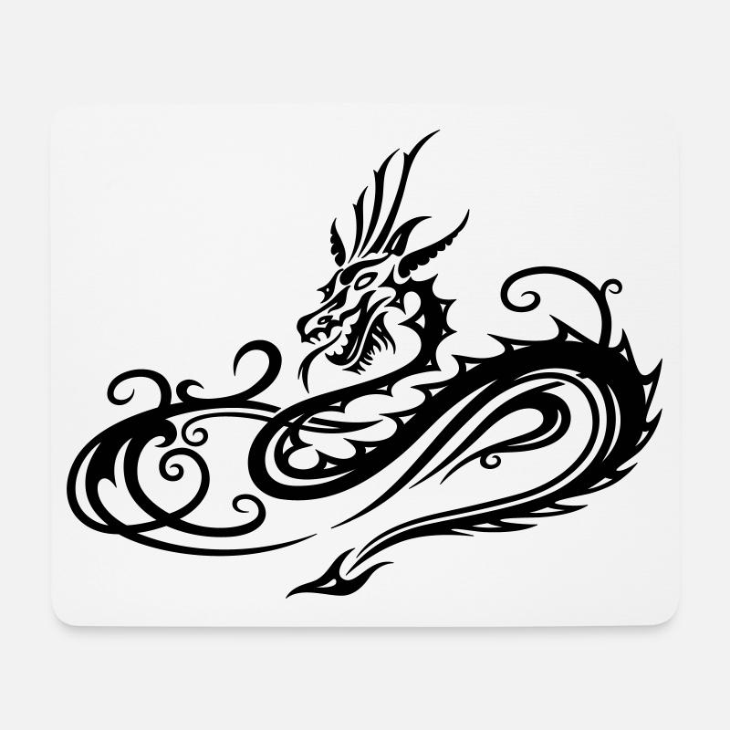 Tribal Drache in Herzform Motiv - Mousepad (Querformat) - Weiß