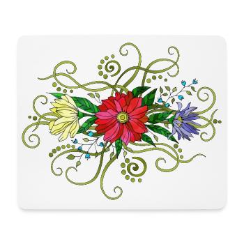 Fleur - Tapis de souris (format paysage) - blanc - Devant