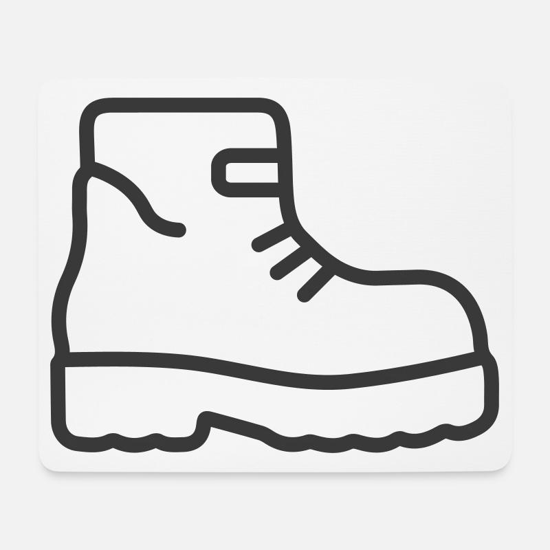 Wanderschuh-Symbol - Mousepad (Querformat) - Weiß