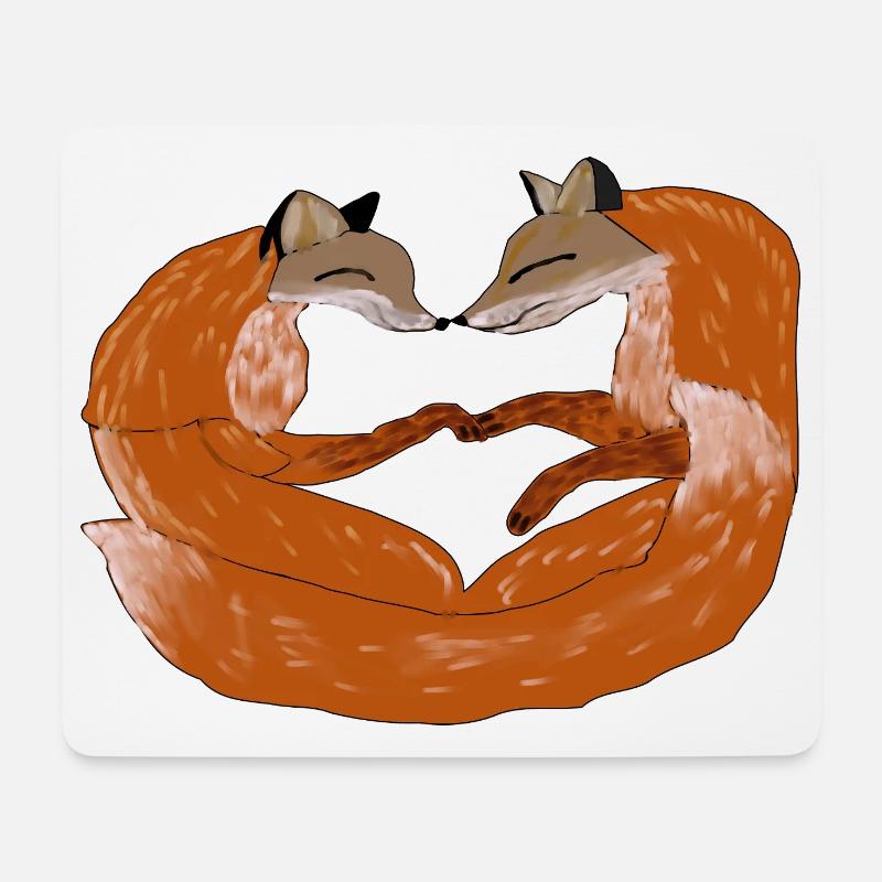 Foxheart togetherness - Mouse Pad (horizontal) - white