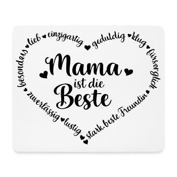 Mom is the best - heart - customizable - Mouse Pad (horizontal) - white - Front