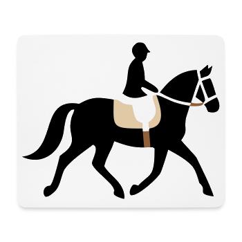Rider Horse Silhouette Logo - Mouse Pad (horizontal) - white - Front