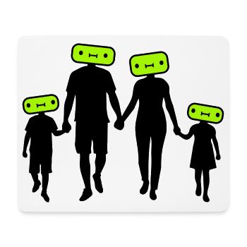 Familie Silhouette Liebe Kinder Eltern Mama Papa - Mousepad (Querformat) - Weiß - Vorne