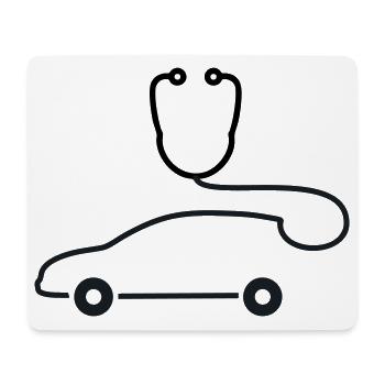 Logo de diagnostic automobile du mécanicien automobile - Tapis de souris (format paysage) - blanc - Devant