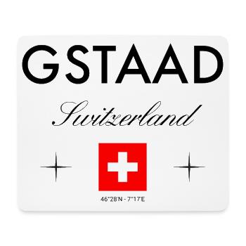 Gstaad, Switzerland, coordinates, travel, souvenir - Mouse Pad (horizontal) - white - Front