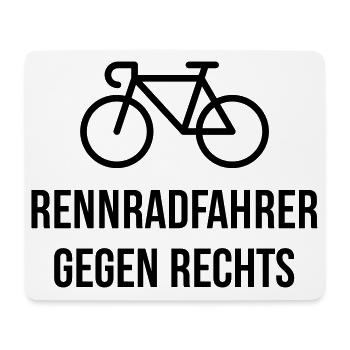 Rennradfahrer Gegen Rechts (Radfahrer Rennrad / B) - Mousepad (Querformat) - Weiß - Vorne