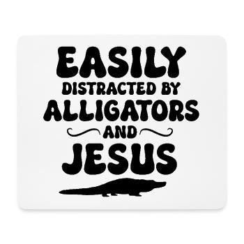 Alligatoren und Jesus - Mousepad (Querformat) - Weiß - Vorne
