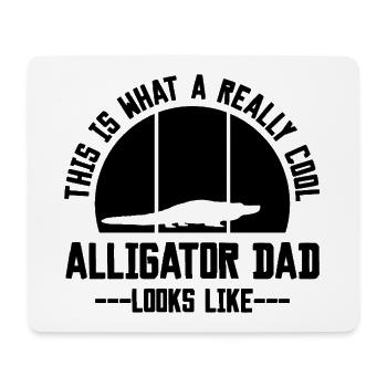 Cooler Alligator Papa Retro Silhouette - Mousepad (Querformat) - Weiß - Vorne